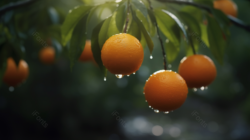下雨天橘子树上挂满了雨水摄影图,高清,摄影图,摄影图片,图片大全,摄影图免费下载